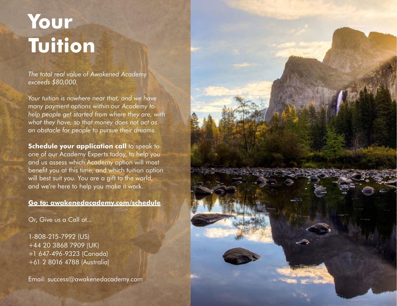 Awakened Academy brochure, page 39 of 46